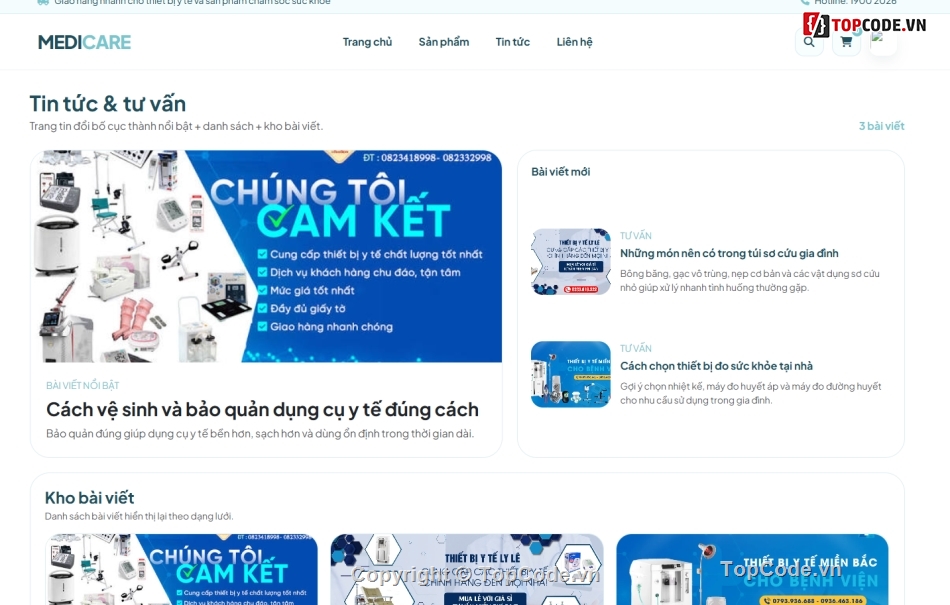 website,web dụng cụ y tế,web bán dụng cụ